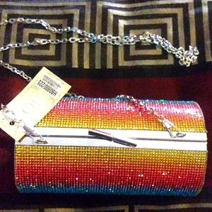 Rainbow Rhinestone Clutch